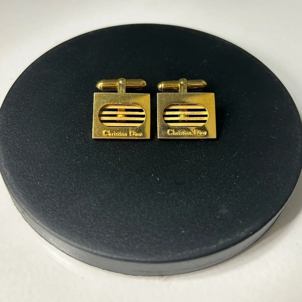 Vintage Christian Dior Gold Tone Cufflinks Set